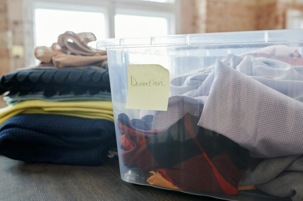 clear plastic storage totes used for organizing ebay inventory