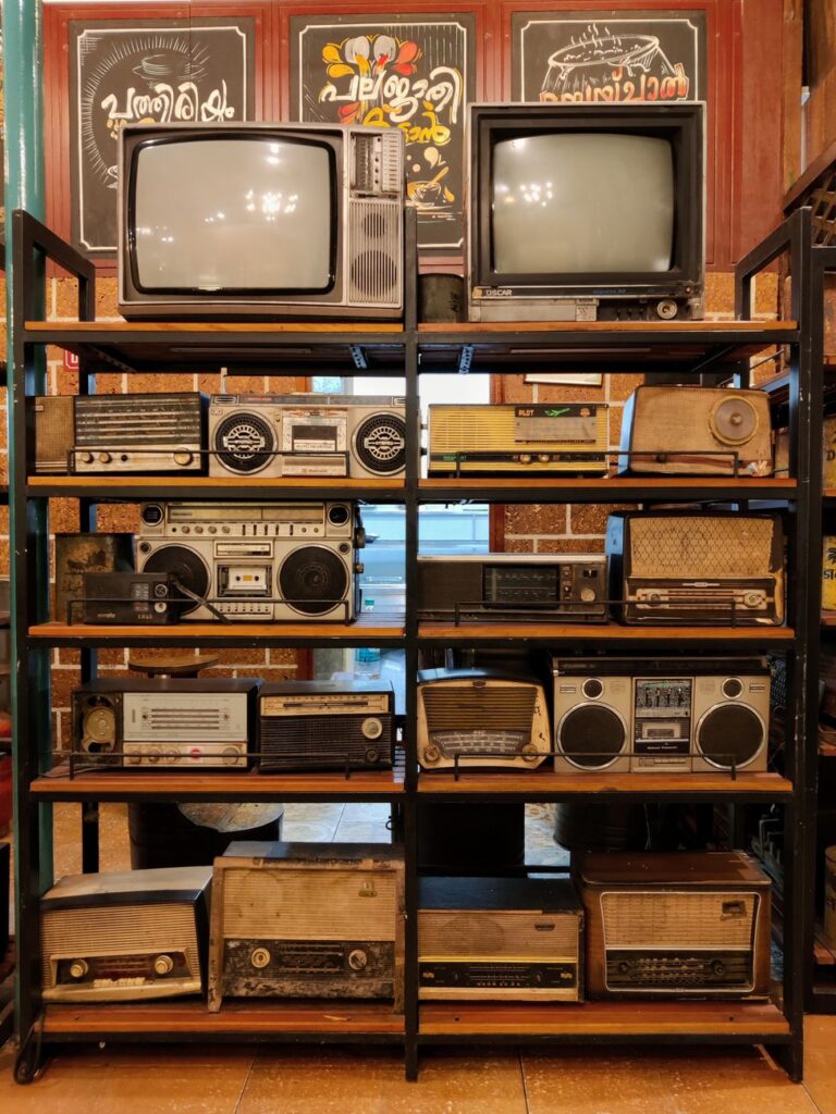 vintage electronics inventory being evaluated for ebay resale